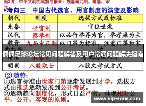 偶偶足球论坛常见问题解答及用户常遇问题解决指南