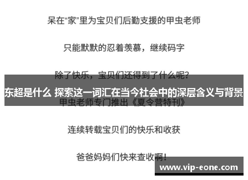 东超是什么 探索这一词汇在当今社会中的深层含义与背景